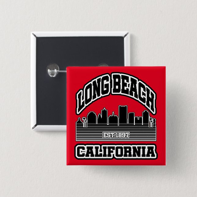 Long Beach,California Button (Front & Back)