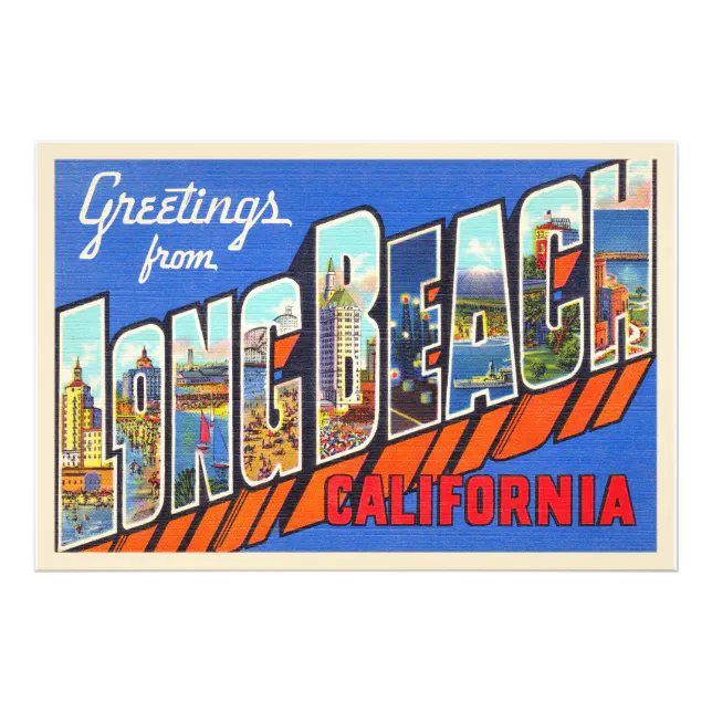 Long Beach California CA Large Letter Postcard Photo Print Zazzle
