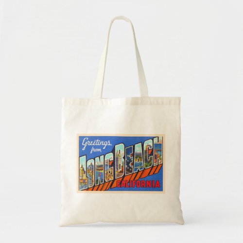 Long Beach California CA Large Letter Postcard Tote Bag