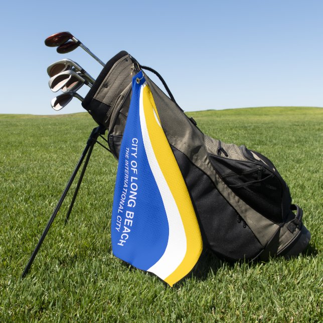 Long Beach (California) city flag Golf Towel (Green)