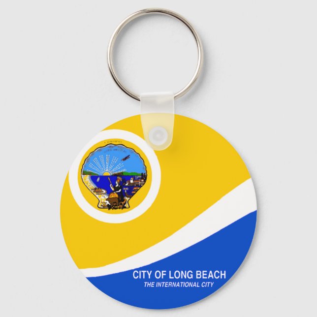 Long Beach (California) City flag Keychain (Front)