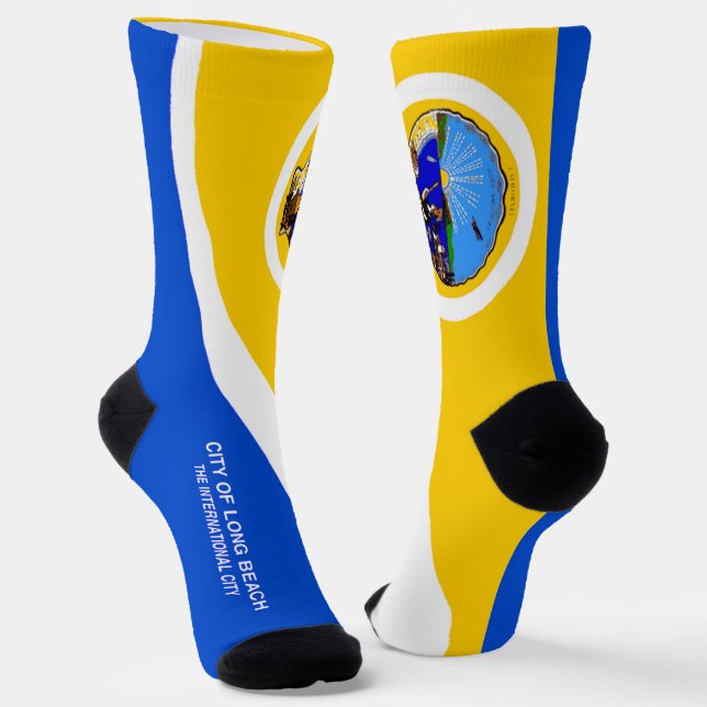 Long Beach (California) city flag Socks (Angled)