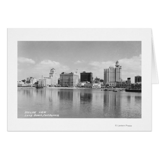 Long Beach, California City Skyline View Cards (Front Horizontal)
