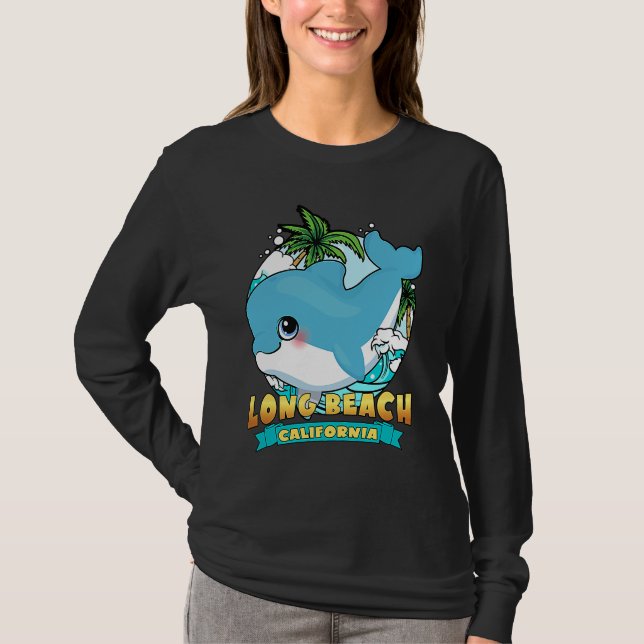 LONG BEACH CALIFORNIA Cute Baby Dolphin Souvenir T-Shirt (Front)