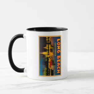 Long Beach, California - Large Letter Scenes Mug