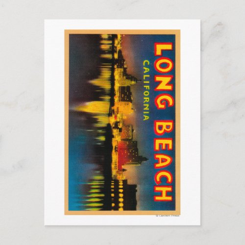 Long Beach California _ Large Letter Scenes Postcard
