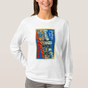 Long Beach, California - Large Letter Scenes T-Shirt