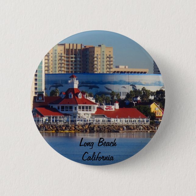 Long Beach California Pinback Button (Front)