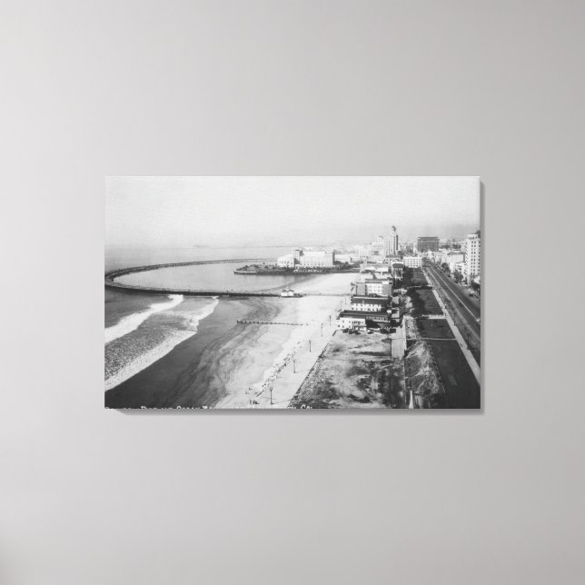Long Beach, California Rainbow Pier and Ocean Canvas Print (Front)