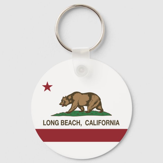 Long Beach California Republic Flag Keychain (Front)