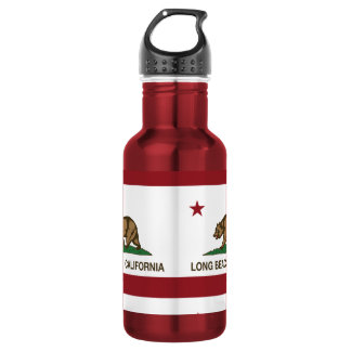 Long Beach California Republic Flag Stainless Steel Water Bottle