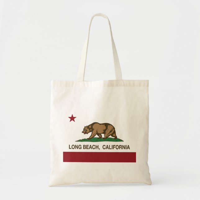Long Beach California Republic Flag Tote Bag (Front)