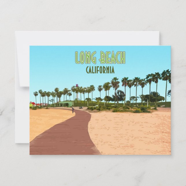 Long Beach California Shoreline Aquatic Park Card (Front)