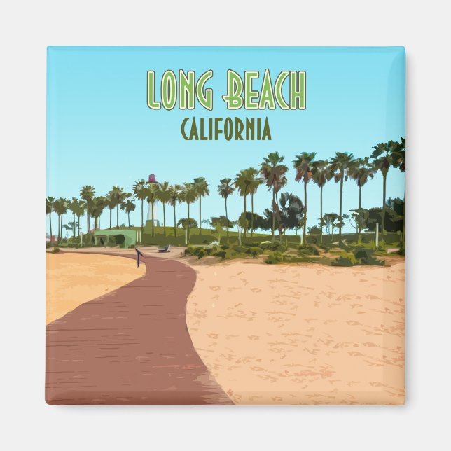 Long Beach California Shoreline Aquatic Park Magnet (Front)