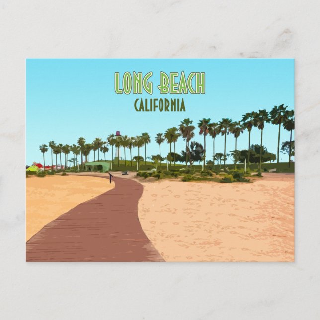 Long Beach California Shoreline Aquatic Park Postcard (Front)