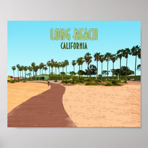 Long Beach California Shoreline Aquatic Poster