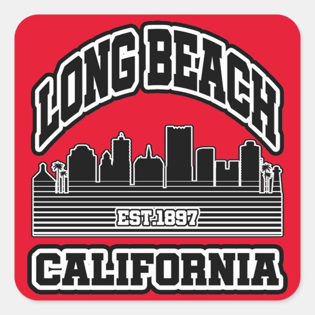 Long Beach,California Square Sticker (Front)