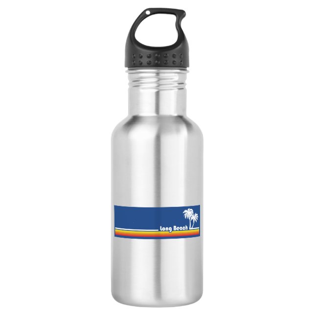 Long Beach, California Stainless Steel Water Bottle (Front)