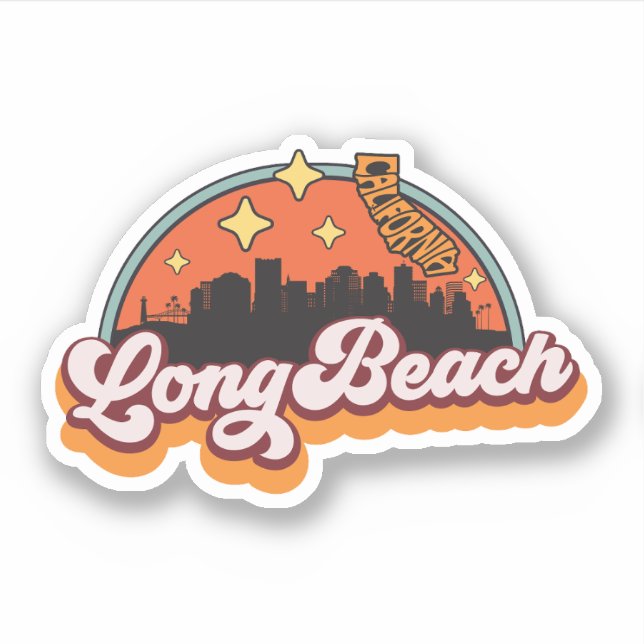 Long Beach, California Sticker (Front)