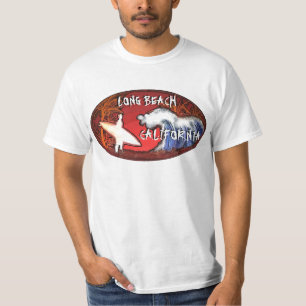 Long Beach California surfer waves art value tee
