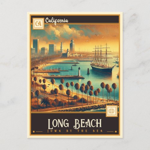 Long Beach California  Vintage Postcard