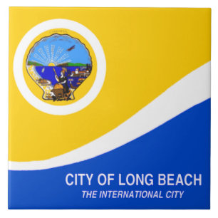 Long Beach city flag Ceramic Tile