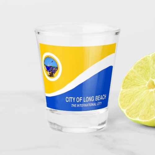 Long Beach city flag Shot Glass