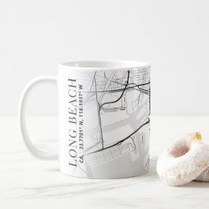 Long Beach City Map Coffee Mug