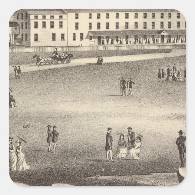 Long Beach House, Long Beach, NJ Square Sticker (Front)