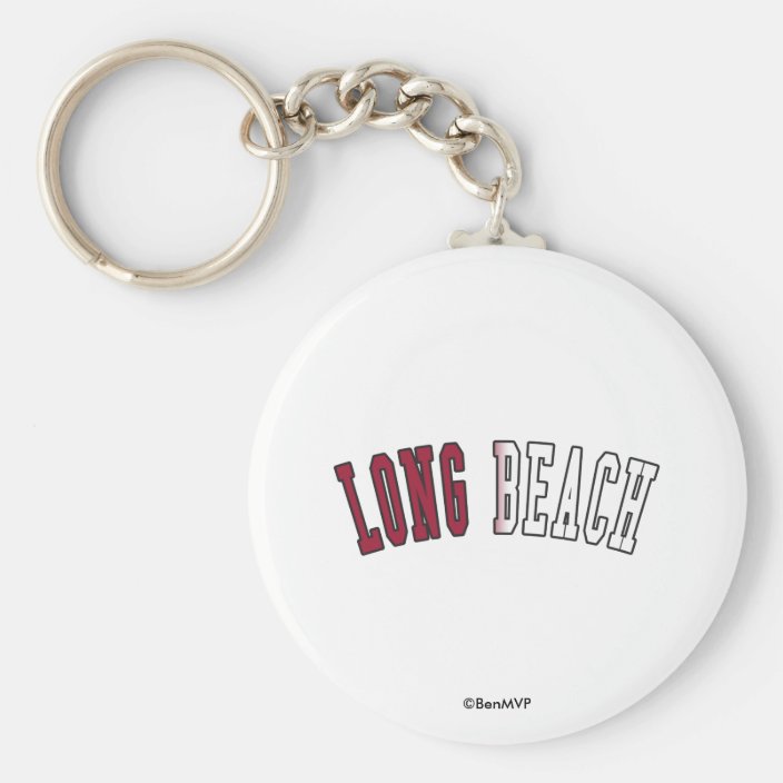 Long Beach in California State Flag Colors Keychain
