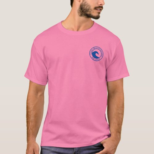 Long Beach Island Blue Ocean Wave Circle Design T_Shirt