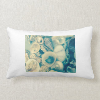 Long Beach Island blue seashell Lumbar Pillow