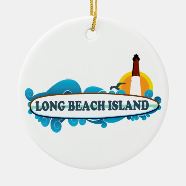 Long Beach Island. Ceramic Ornament (Front)