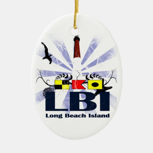 Long Beach Island Ceramic Ornament