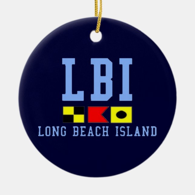 Long Beach Island. Ceramic Ornament (Front)