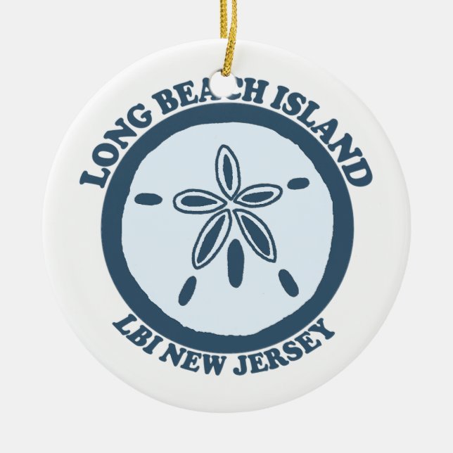 Long Beach Island. Ceramic Ornament (Front)