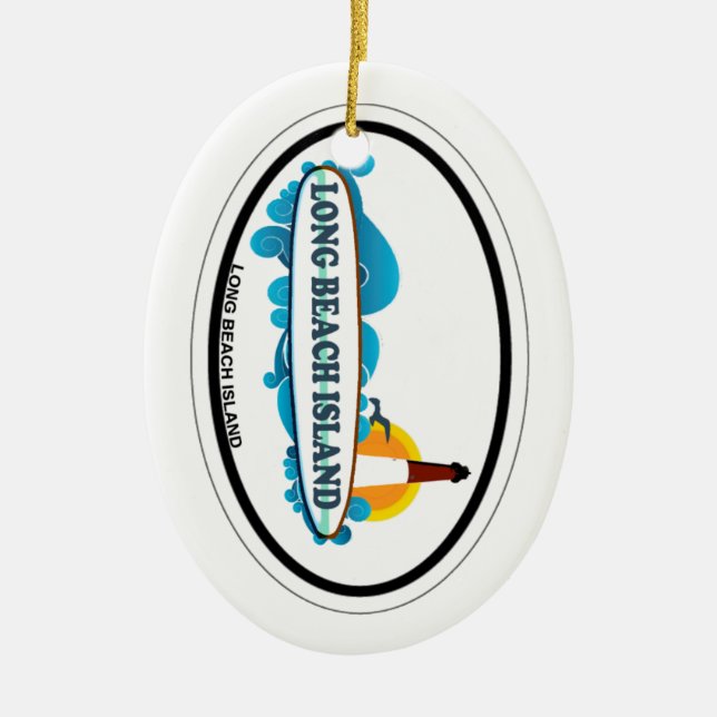 Long Beach Island. Ceramic Ornament (Front)