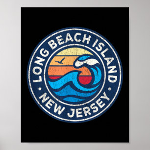 Long Beach Island New Jersey Nj Vintage Nautical W Poster
