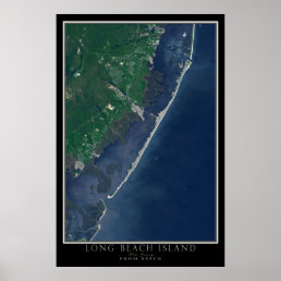 Long Beach Island New Jersey Satellite Poster Map
