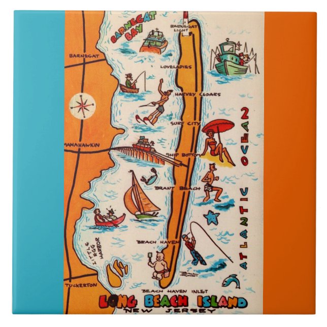 Long Beach Island NJ  Ceramic Tile (Front)