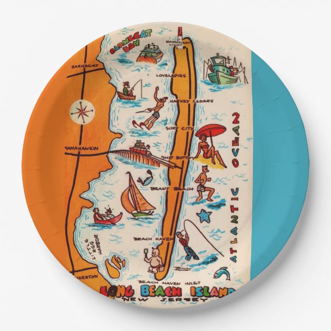 Long Beach Island NJ  Paper Plates (Front)