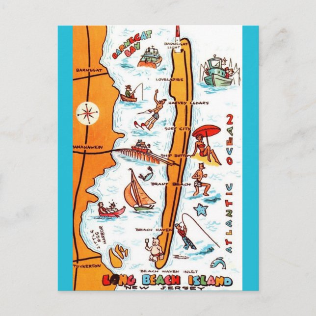 Long Beach Island NJ Postcard (Front)