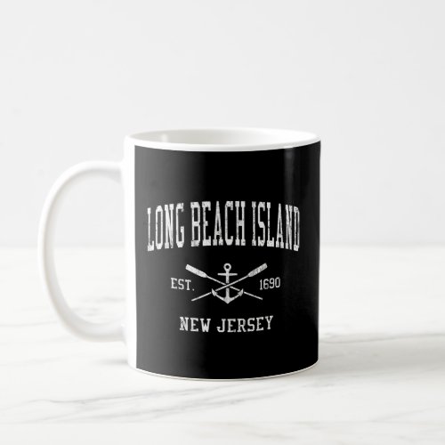 Long Beach Island NJ Vintage Crossed Oars  Boat A Coffee Mug