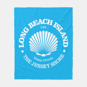 Long Beach Island (seashell) Fleece Blanket