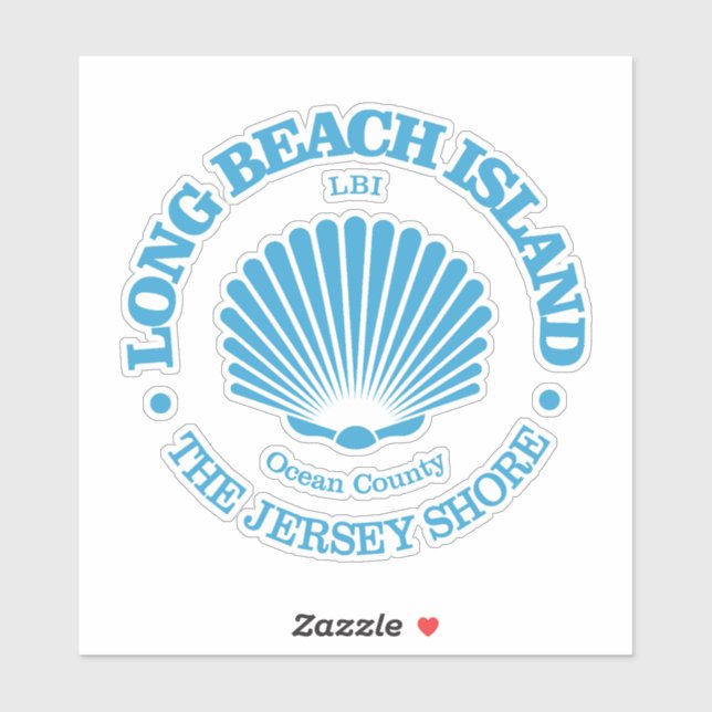 Long Beach Island (seashell) Sticker (Sheet)