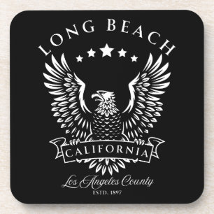 Long Beach Los Angeles County California Vintage Beverage Coaster
