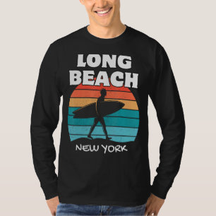 LONG BEACH NEW YORK SURF VINTAGE SUNSET SURFING T-Shirt