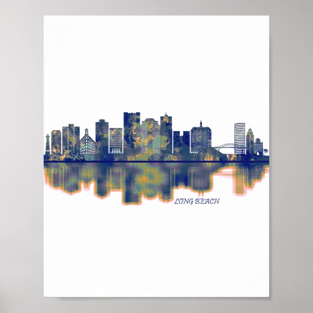 Long Beach Skyline Poster (Front)