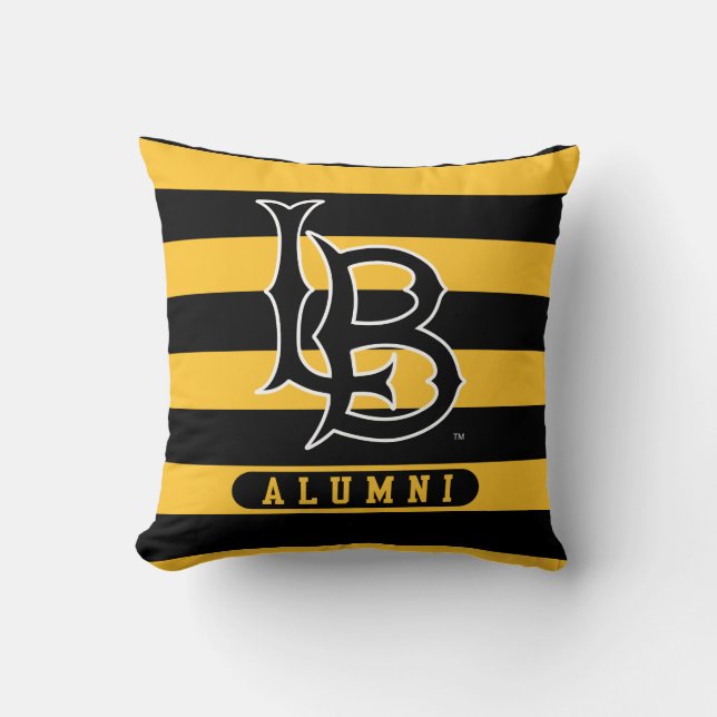 Long Beach State Alumni Stripes Throw Pillow (Front)