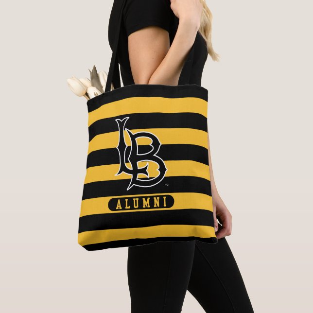 Long Beach State Alumni Stripes Tote Bag (Close Up)